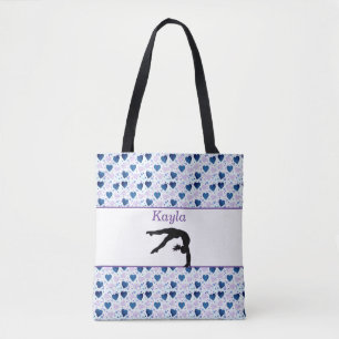 Girls Love Gymnastics Heart Tote Bag