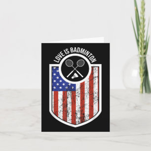 Girls Love Is Badminton Sport Player Gifts Usa Fla Card