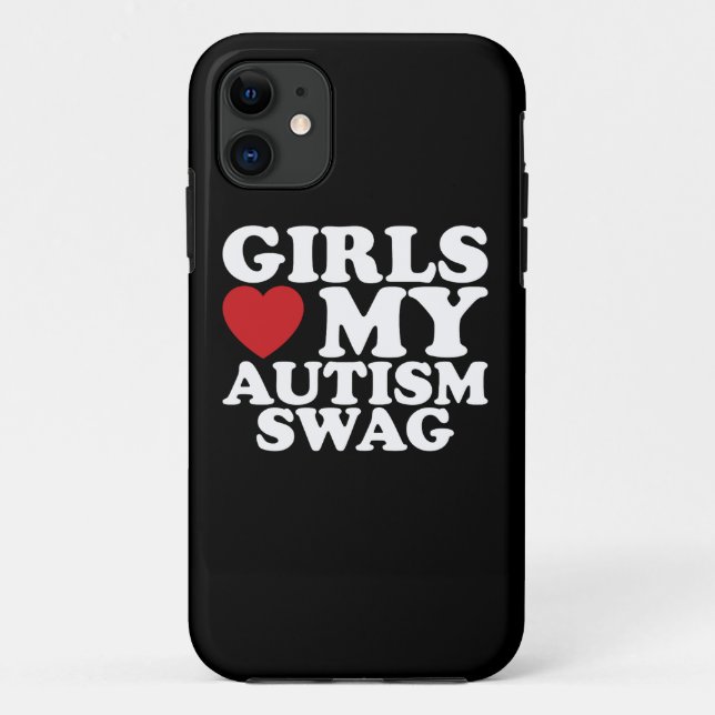 Girls Love My Autism Swag Awareness Heart Case-Mate iPhone Case (Back)