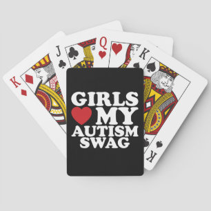 Girls Love My Autism Swag Awareness Heart Playing Cards