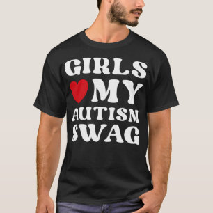 Girls Love My Autism Swag Funny Autistic Boy Aware T-Shirt