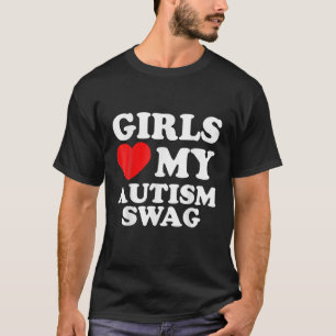 Girls Love My Autism Swag Funny Autistic Boy Aware T-Shirt