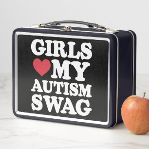Girls Love My Autism Swag Funny Awareness Metal Lunch Box