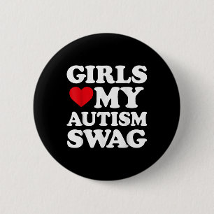 Girls Love My Autism Swag Funny Girls Heart Autism 6 Cm Round Badge