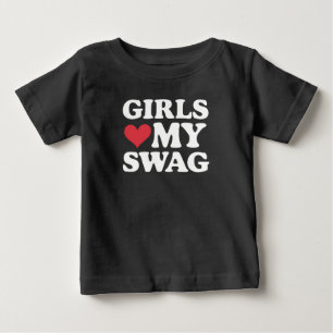 Girls Love My Swag Heart Valentine's Day Baby T-Shirt