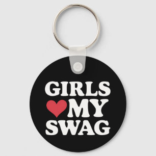 Girls Love My Swag Heart Valentine's Day Key Ring