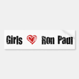 Girls Love Ron Paul Heart Bumper Sticker