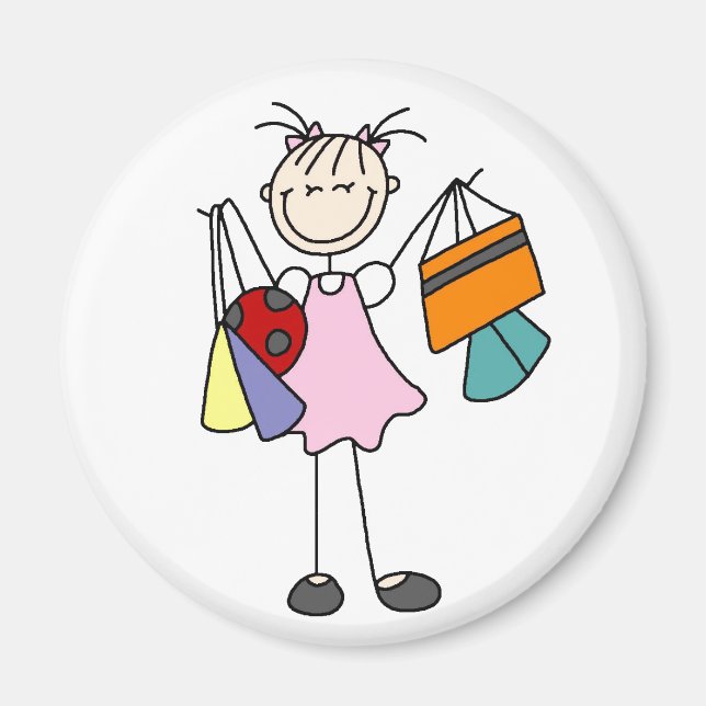 Girls Love Shopping Magnet (Front)