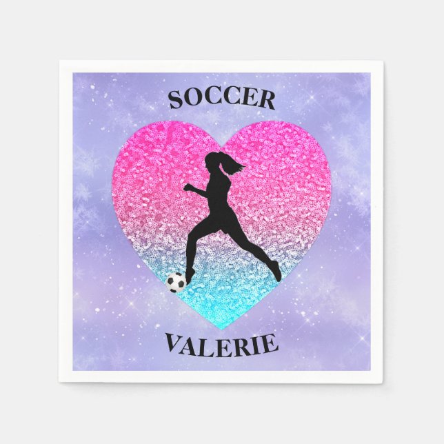 Girls Love Soccer    Napkin (Front)