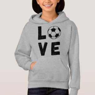 Girls Love Soccer Player Cute Sports Hoodie