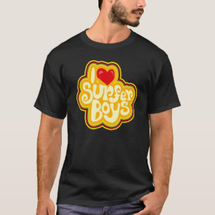 Girls Love Surfer Boys Summer Fun Swim Graphic Ret T-Shirt