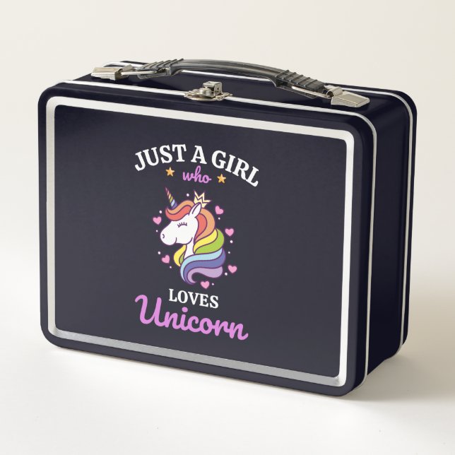 Girls love Unicorn Fan Club   Metal Lunch Box (Front)