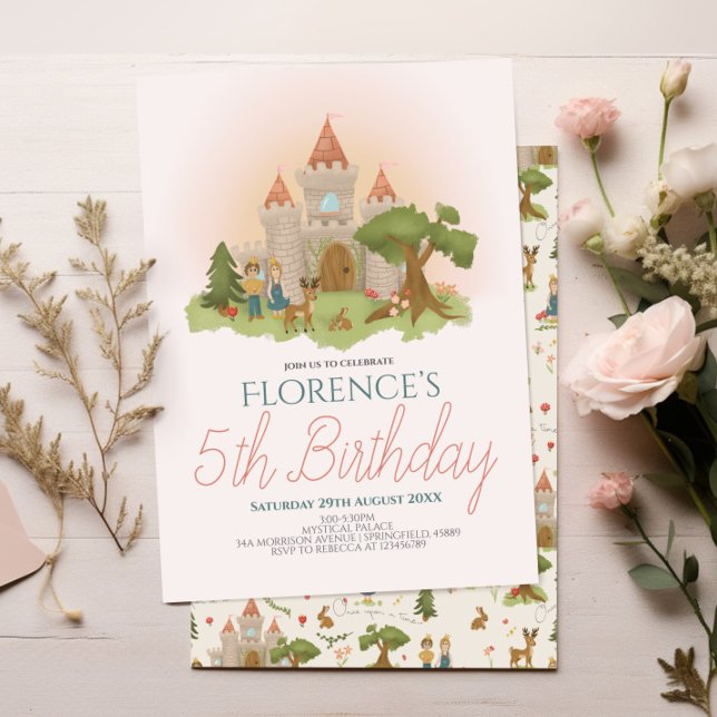 Girls Magical Pink Fairytale Story Kids Birthday  Invitation (Creator Uploaded)