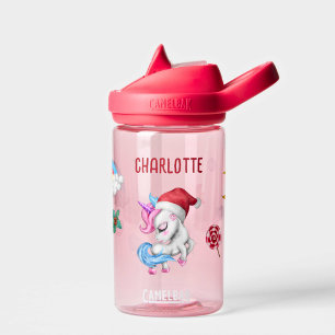Girls Magical Unicorn Christmas Kids Personalised Water Bottle