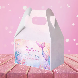 Girls Mermaid Under The Sea Birthday Party Favour Box