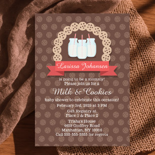 Girls Milk and Cookies Baby Shower Invitation