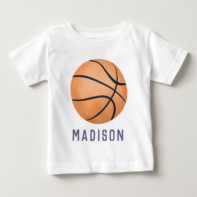 Girls Modern Basketball Jersey Number Sports Baby T-Shirt (Front)
