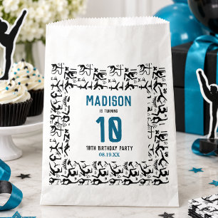 Girls Modern Black Gymnastics Kids 10th Birthday Favour Bags