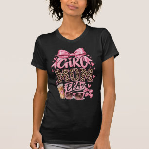 Girls & Moms T-Shirt Pink Leopard Print Bow