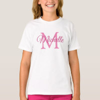 Girls Monogrammed Name White And Pink Template