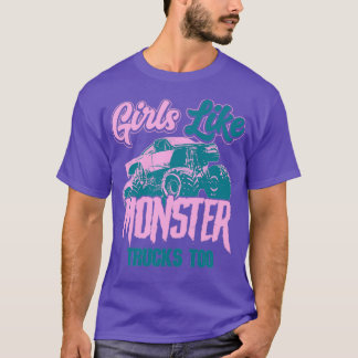 Girls Monster Truck Gift Motor Sports Big Trucks 2 T-Shirt