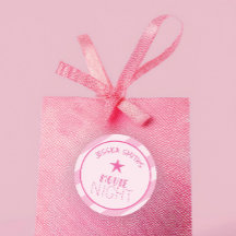 Girls Movie Night Personalized Pink Star Party