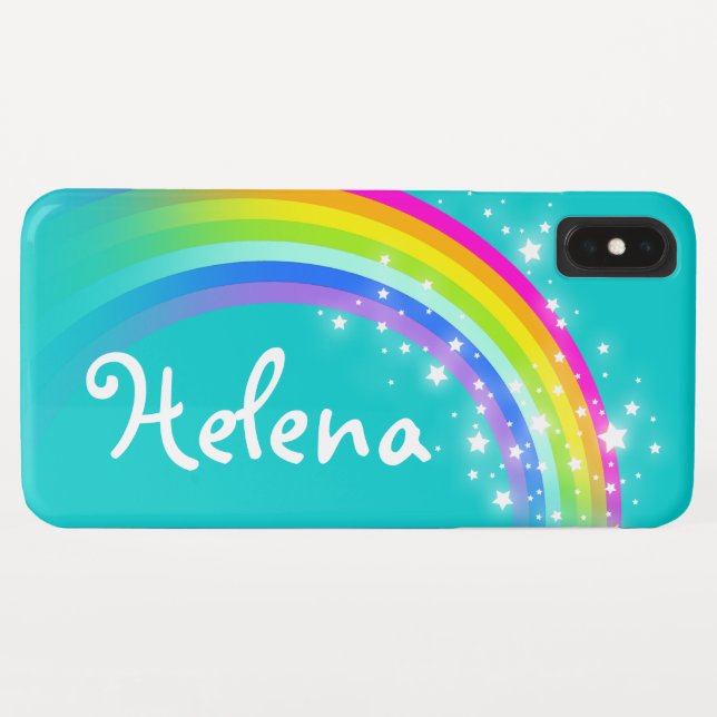 Girls name colourful rainbow aqua Case-Mate iPhone case (Back (Horizontal))