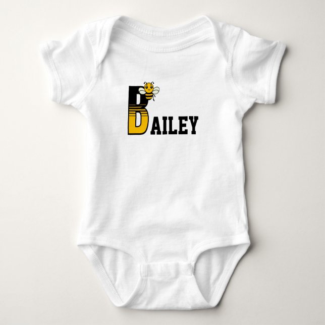Girls Name custom start with B Baby Bodysuit (Front)