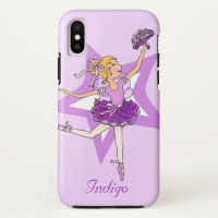 Girls name dancing ballerina blonde purple case