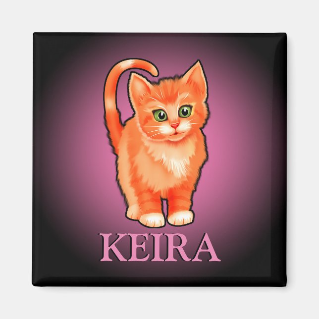 Girl's name kitten fridge magnet (Front)