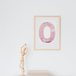Girl's Name Letter O Pink Watercolor Poster