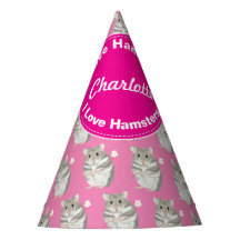 Girls named Party Hat with Grey and White Hamster