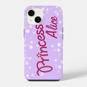 Girls named princess star lilac mauve iPhone 14 case