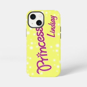 Girls named princess star yellow pink iPhone 13 mini case