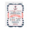 Girl's Nautical Anchor Baby Shower Invitations