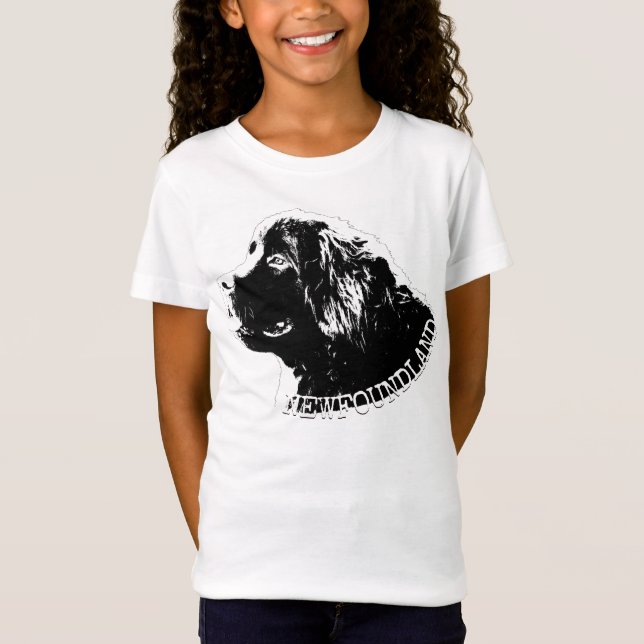 Girl's Newfoundland Puppy Dog T-shirts and Gifts (Front)
