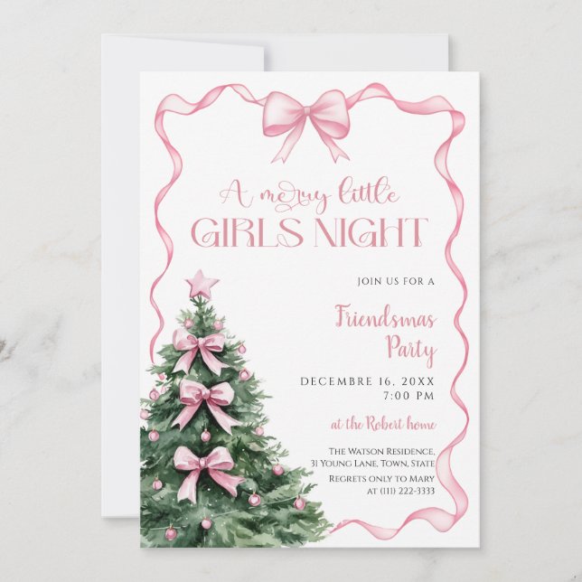 Girls Night Christmas Party Invitation (Front)