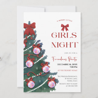 Girls Night Christmas tree Party Invitation