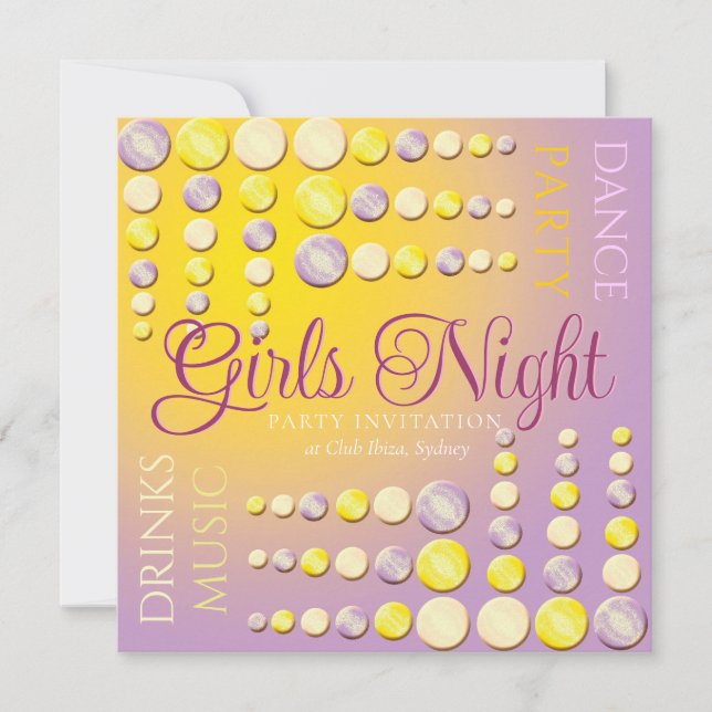 Girls Night Dance Party Invitations (Front)