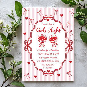 Girls Night doodle  hand drawn Invitation
