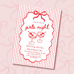 Girls Night hand drawn Invitation