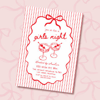 Girls Night hand drawn Invitation