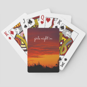 "girls night in" Beautiful Sunset Scene Playing Cards