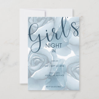 Girls Night In | Blue Watercolor Floral Invite