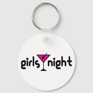 Girls Night Keychain with Pink Martini Graphic