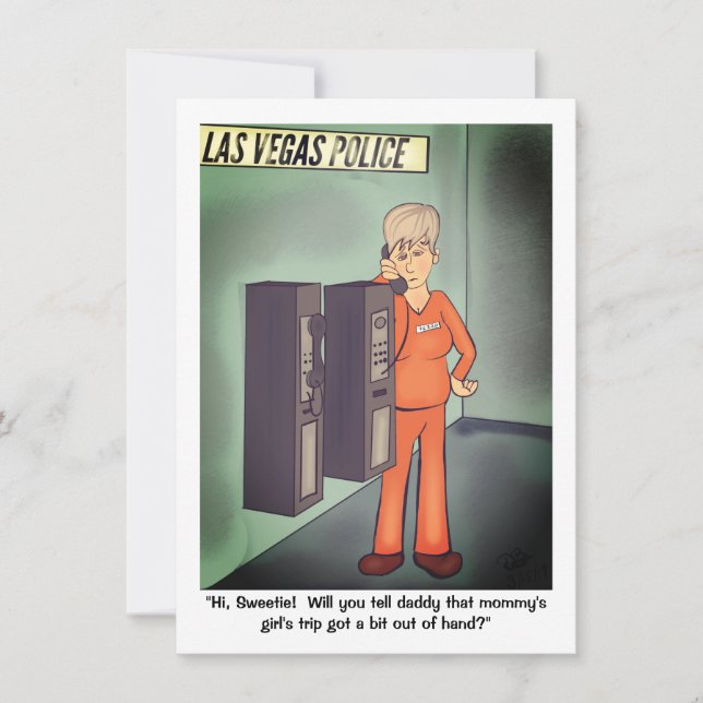 Girl's Night Mother's Day Flat Card (Front)