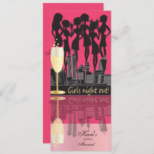 Girls Night Out, Bachelorette Party - Hot Pink Invitation