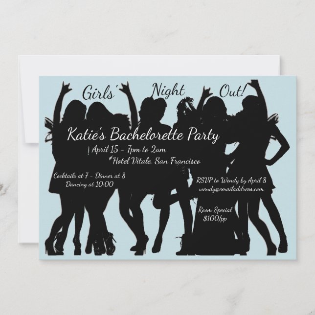 Girls Night Out Bachelorette Party Invitation (Front)