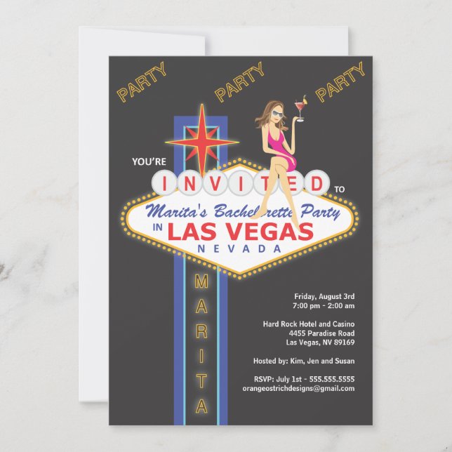 Girls Night Out Bachelorette Party Invitation (Front)
