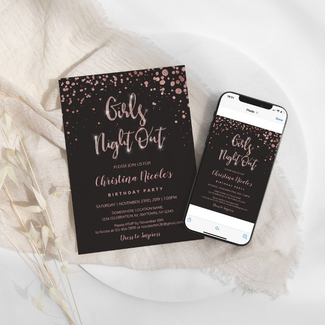 "Girls Night Out" Birthday or Bachelorette Glam Invitation (Creator Uploaded)